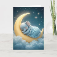 Baby Elephant schläft auf einem Halbmond