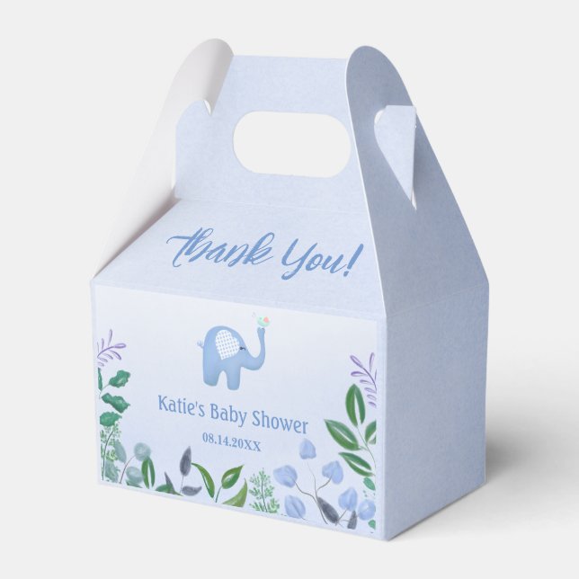 Baby Elephant Song Bird Baby Dusche Geschenkschachtel (Vorderseite)