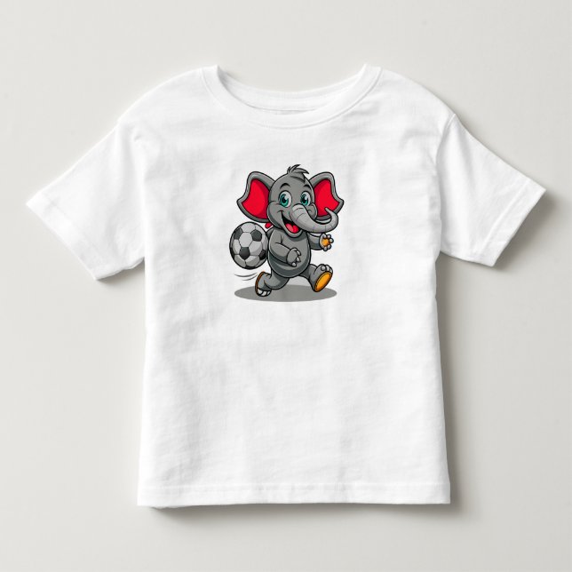 Baby Elephant spielen Tischfußball Grafik Kleinkind T-shirt (Vorderseite)