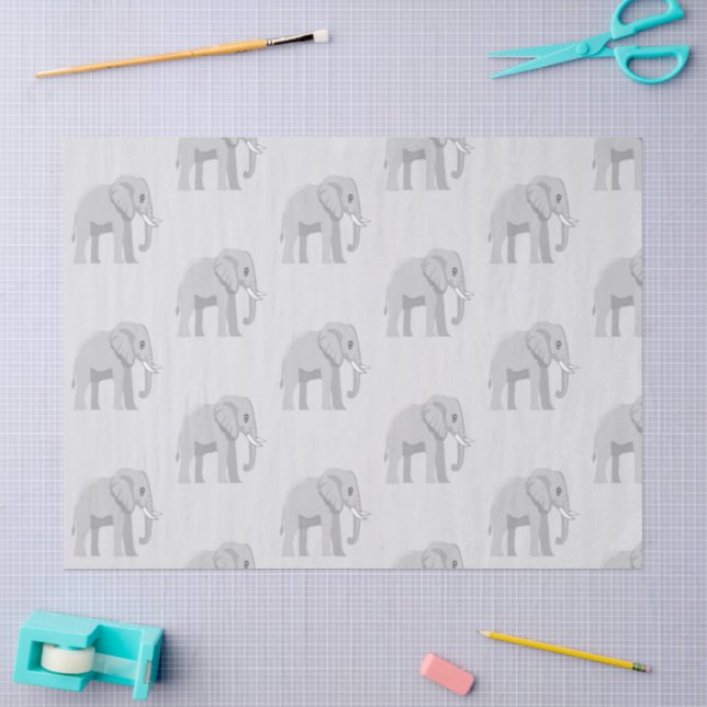 Baby Elephant & Sunset Lake Whimsical Tissue Paper Seidenpapier (Basteln)