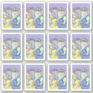 BABY ELEPHANT SWEETHEARTS GIRLFRIEND BOYFRIEND AUFKLEBER