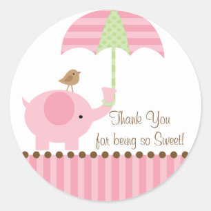 Baby Elephant Umbrella Danke Sticker