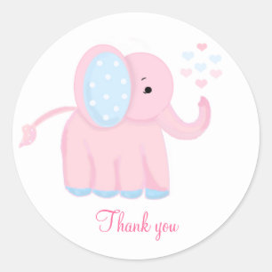 Baby Elephant Vielen Dank Runder Aufkleber