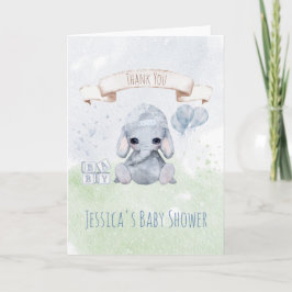 Baby Elephant Watercolor Tiere Danke Karte