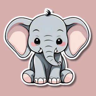 Baby Elephant Waterproof Aufkleber