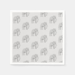 Baby Elephant Whimsical Pattern Birthday Napkins Serviette
