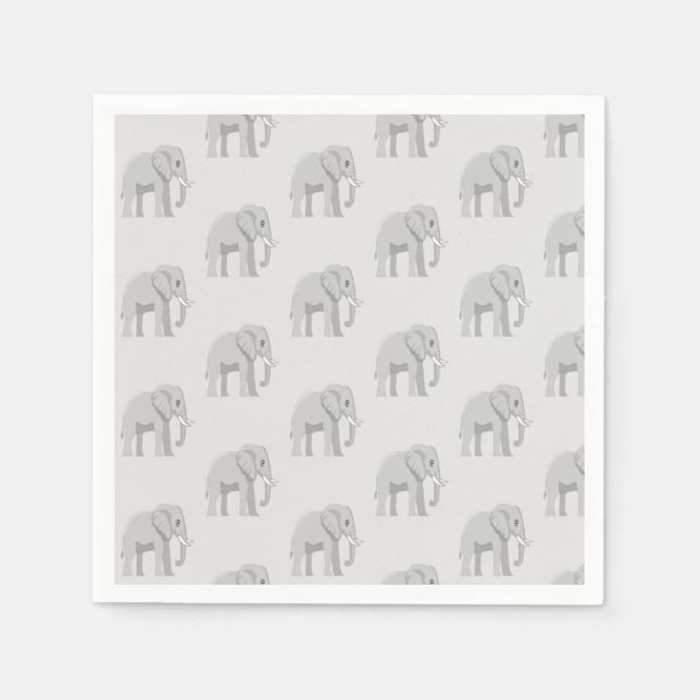 Baby Elephant Whimsical Pattern Birthday Napkins Serviette (Vorderseite)
