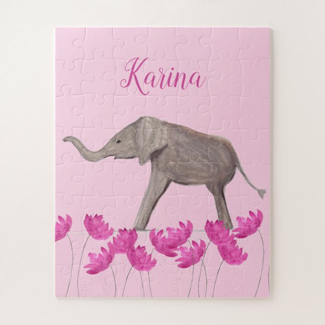 Baby Elephant Wildtier für Kinder Kunst Mädchen (Vertikal)
