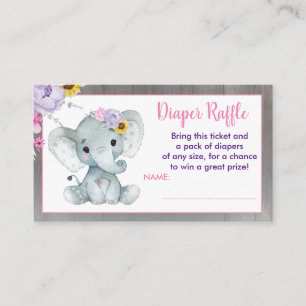 Baby Elephant Windelpreisraffinerie Lila rosa gelb Begleitkarte