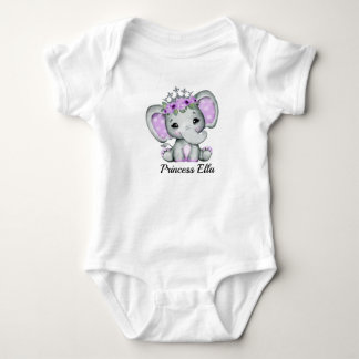 Baby Elephant with Flowers Baby Strampler