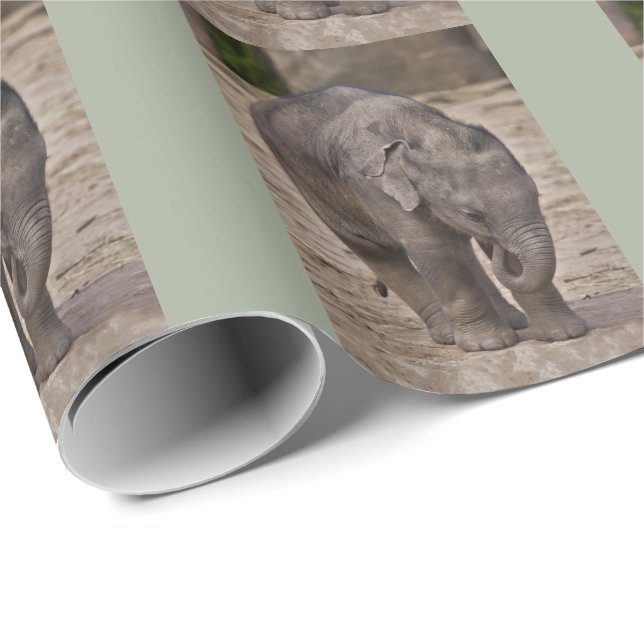 Baby Elephant Wrapping Paper Geschenkpapier (Rolleneckpunkt)