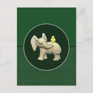 Baby Elephant & Yellow Duck Postkarte