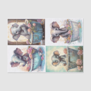 Baby Elephant's Bath Time Seidenpapier