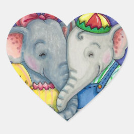 BABY ELEPHANTS ERSTE LIEBE, NIEDLICH PACHYDERM FRE Herz-Aufkleber