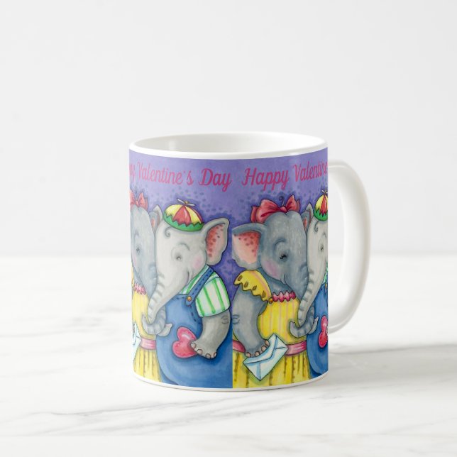 BABY ELEPHANTS ERSTE LIEBE, NIEDLICH PACHYDERM FRE KAFFEETASSE (VorderseiteRechts)