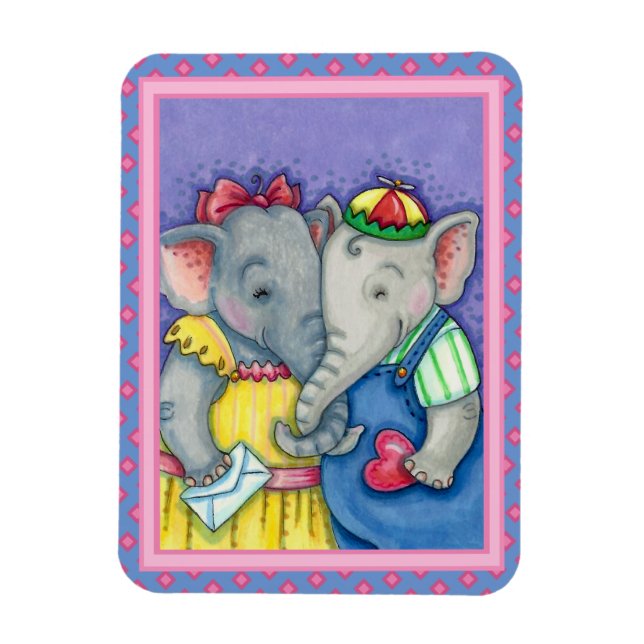 BABY ELEPHANTS ERSTE LIEBE, NIEDLICH PACHYDERM FRE MAGNET (Vertikal)