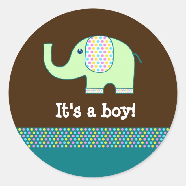 Baby ElephantStickers - Passen Sie es an! Runder Aufkleber (Vorderseite)