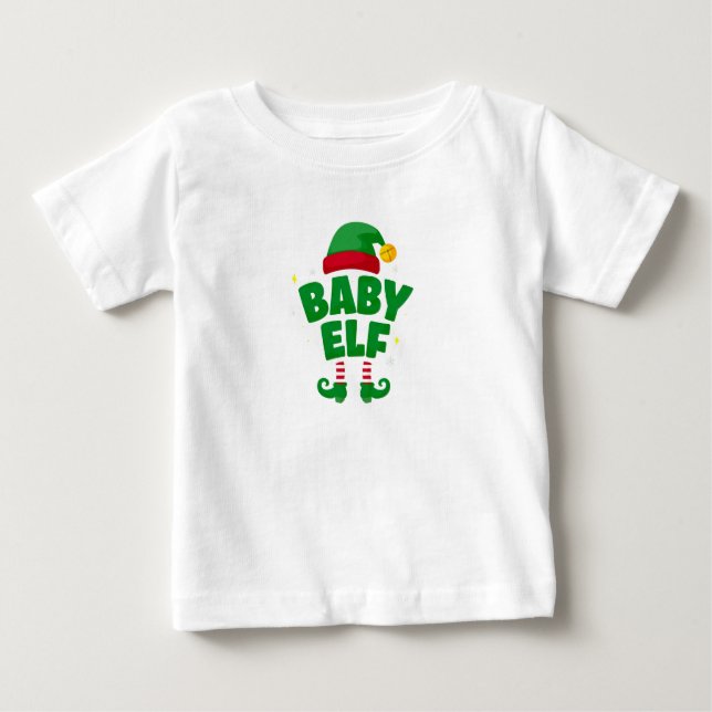 Baby Elf Cute Family Christmas Pajama Baby T-shirt (Vorderseite)