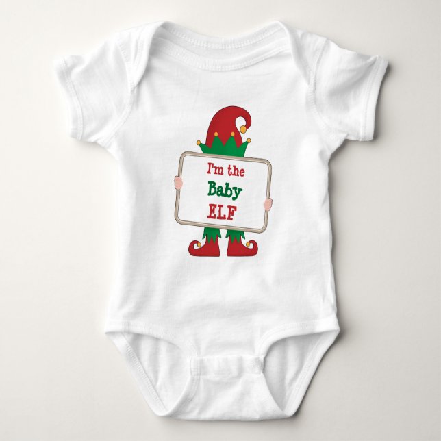 Baby Elf | Personalisiertes Weihnachtsangebot Baby Baby Strampler (Vorderseite)
