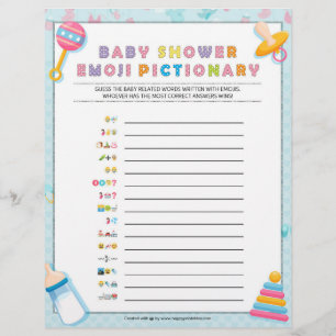 Baby Emoji Pictionary [Baby Basics Blue] Briefbogen