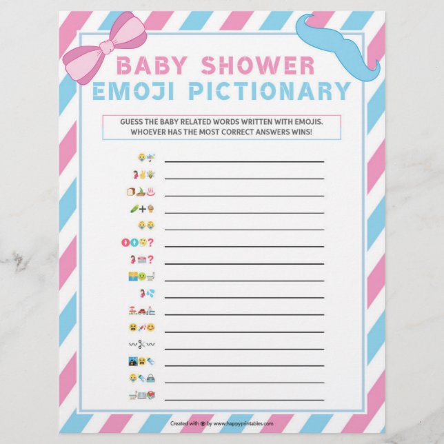 Baby Emoji Pictionary [Gender Überraschung] Briefbogen (Vorderseite)