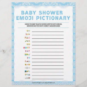 Baby Emoji Pictionary [Luxury Lace [blau] Briefbogen