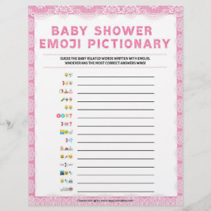 Baby Emoji Pictionary [Luxury Lace [Pink] Briefbogen