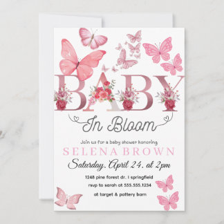 BABY En Fleur – Carte élégante pour une baby showe