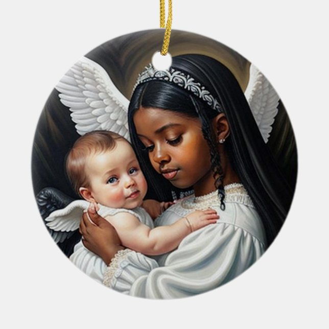 Baby Engel Keramik Ornament (Vorne)