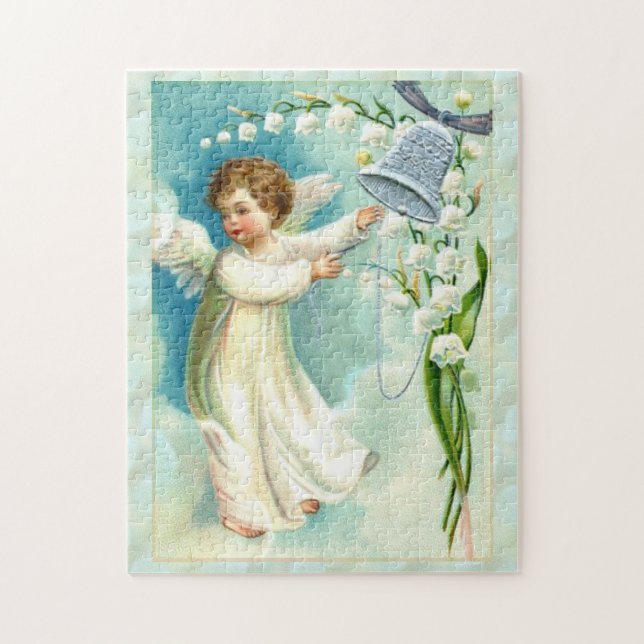 Baby Engel mit blauer Glocke  (Vertikal)