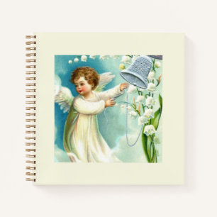 Baby Engel mit blauer Glocke Notizbuch