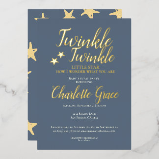 Baby-Enthüllungsfeier Twinkle Twinkle Little Star Folieneinladung