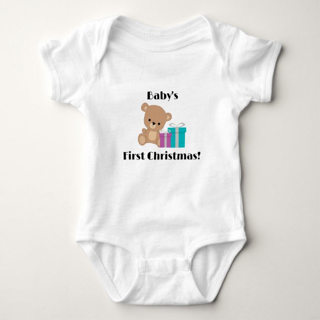Baby Erste Weihnachten! Baby Strampler (Vorderseite)