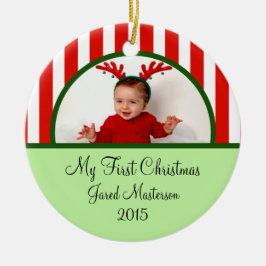 Baby-erste WeihnachtsFoto-Verzierung Keramik Ornament