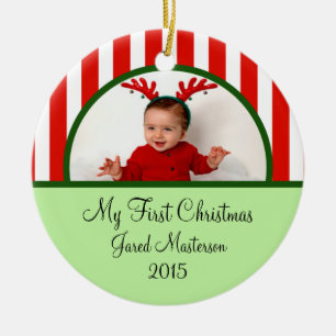 Baby-erste WeihnachtsFoto-Verzierung Keramik Ornament