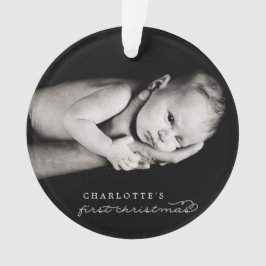 Baby-erste Weihnachtsschneeflocke-Foto-Verzierung Ornament