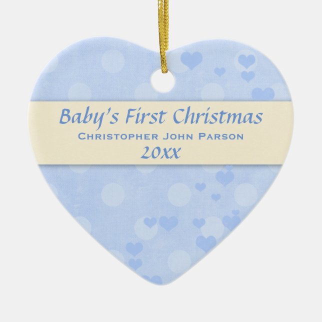 Baby-erste Weihnachtsverzierung Keramik Ornament (Vorne)