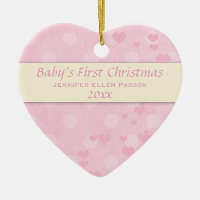 Baby-erste Weihnachtsverzierung Keramikornament (Vorne)