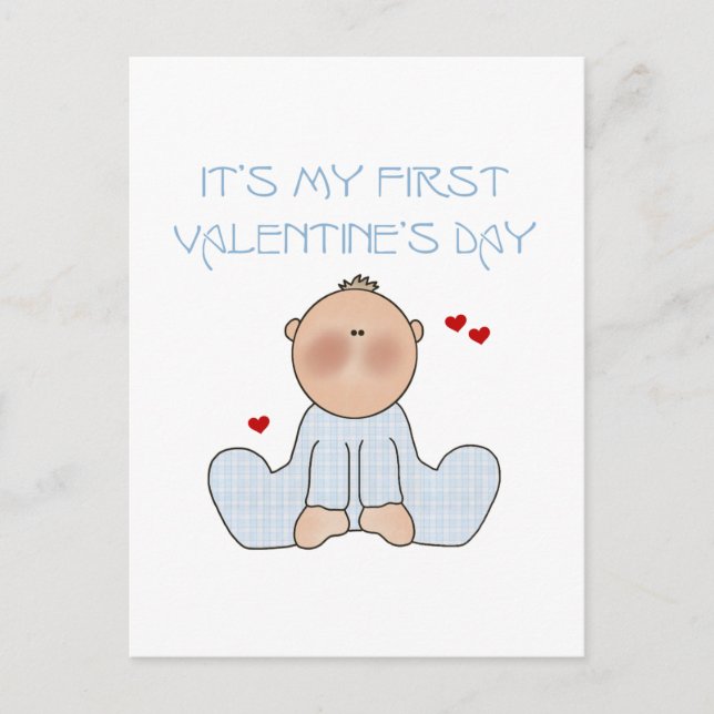 Baby-erster Valentinstag Feiertagspostkarte (Vorderseite)