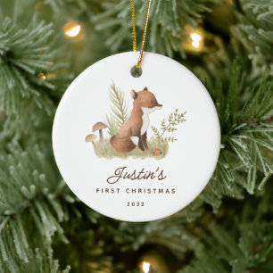 Baby erstes Weihnachten Fuchs Keramik-Ornament Keramik Ornament