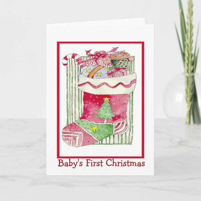 Baby-erstes Weihnachten - Gruß-Karte (Vorderseite)