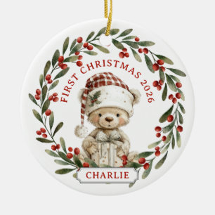 Baby erstes Weihnachten Keramik-Kreis-Ornament Keramik Ornament