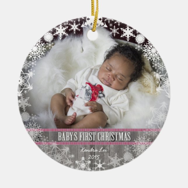 Baby-erstes Weihnachten Keramikornament (Vorne)