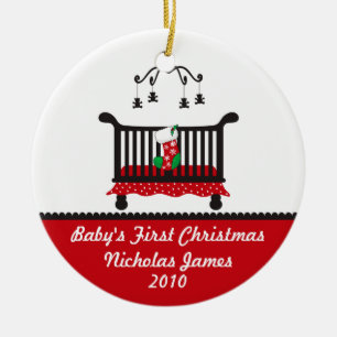 Baby-erstes Weihnachten - Krippen-und Keramikornament