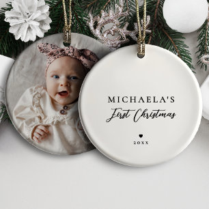 Baby erstes Weihnachten moderne minimalistische Fo Keramik Ornament