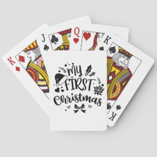 Baby erstes Weihnachten passende Familie  Spielkarten