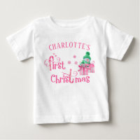 Baby erstes Weihnachten Rosa Schneemann und Schnee