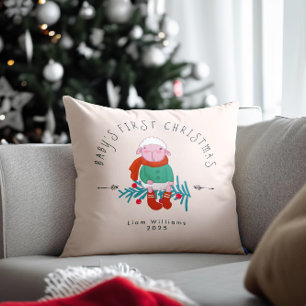 Baby erstes Weihnachten Süßes Lamm-Ornament Kissen