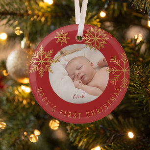 Baby erstes Weihnachtsfoto-Geschenk Ornament Aus Glas