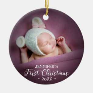Baby erstes Weihnachtsfoto Keramik Ornament